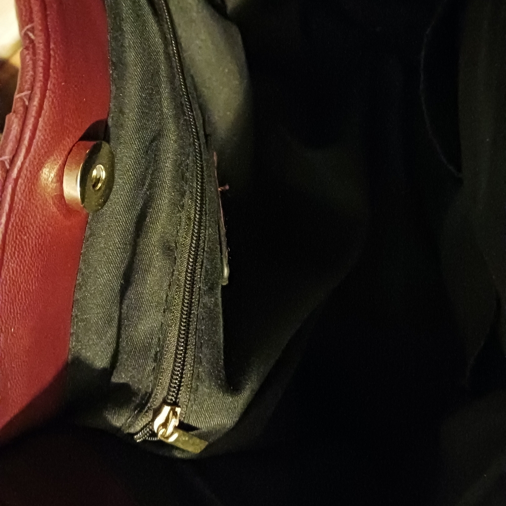 Lulu Dharma Napa Leather Tote Bag 👜🛍👑💄Burgandy,Fabulous Gift Giving.🎁🧣 - Picture 6 of 8
